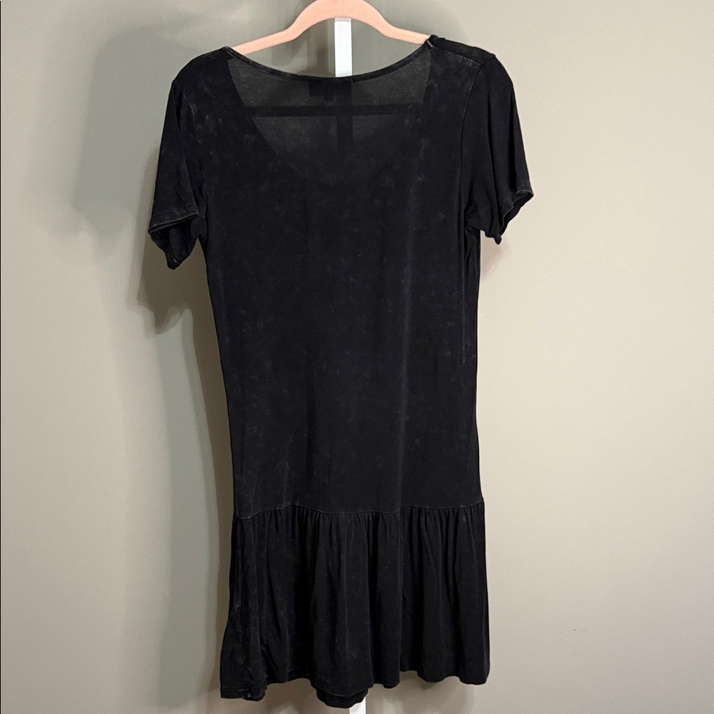 POL Black Acid Washed Short Sleeve Women's Dress Small Boho Coastal Casual - Picture 7 of 8